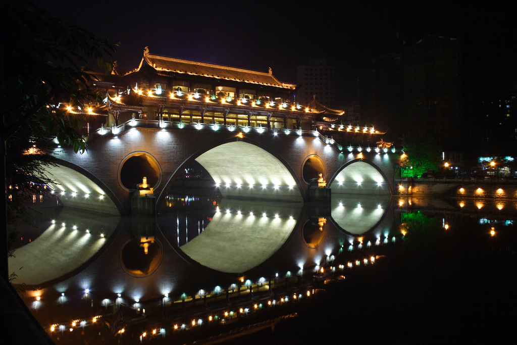 Temple bridge Chengdu China