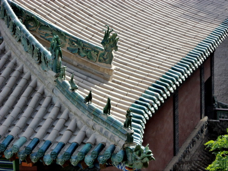 Rooftop Detail White Pagoda Park, Lanzhou