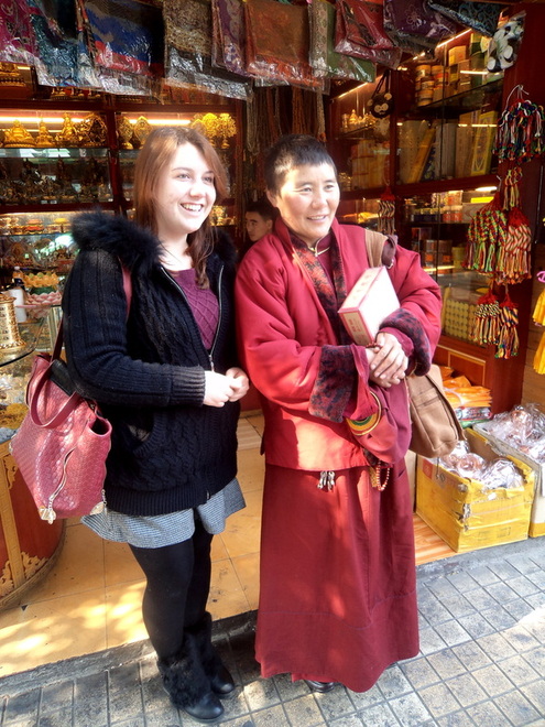 Tibetan friend and Claire Chengdu China